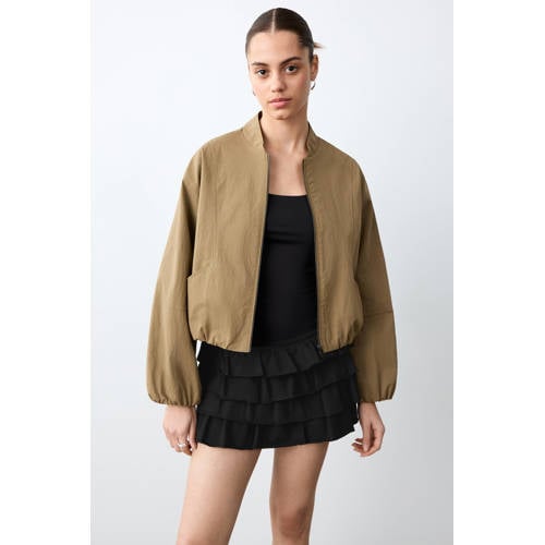 MANGO TEEN strokenrok zwart Meisjes Stretchkatoen Effen - maat 168(M) afbeelding