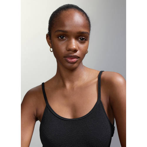 MANGO TEEN cut-out badpak zwart Meisjes Polyester Effen - maat 158(XS) afbeelding