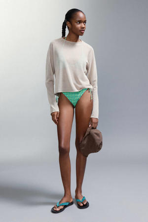 halter bikini all over print groen
