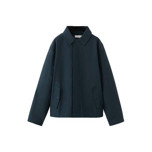 Mango Kids zomerjas donkerblauw Jongens Katoen Klassieke kraag - maat 164 afbeelding