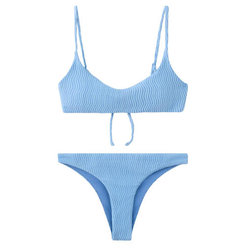 MANGO TEEN crop bikini blauw Meisjes Effen - maat 164(S) afbeelding