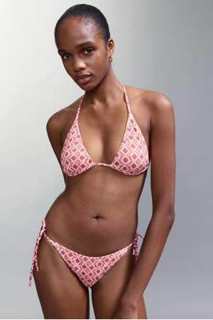 halter bikini all over print roze