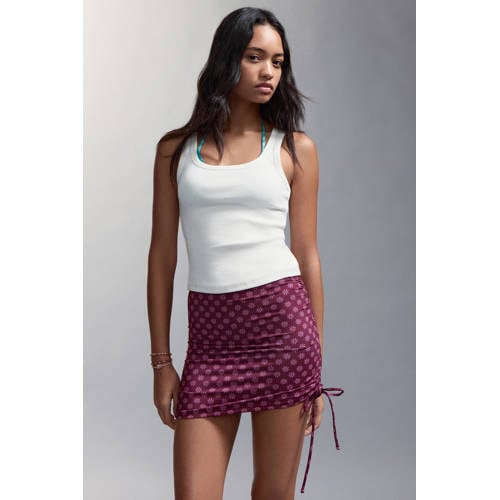 MANGO TEEN korte rok donkerpaars Meisjes Polyester All over print - maat 168(M) afbeelding