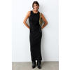 MANGO TEEN maxi jurk rib gebreid zwart