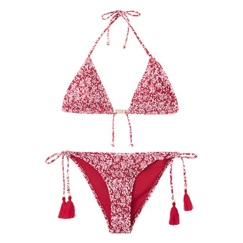 MANGO TEEN halter bikini donkerrood Meisjes Polyester All over print - maat 164(S) afbeelding
