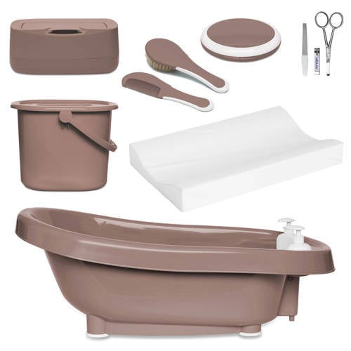 bébé-jou Thermobadset de luxe Mocha Mousse Complete babybadset afbeelding