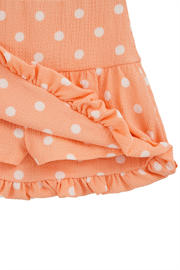 thumbnail: WE Fashion korte ballonrok met stippen - oranje