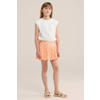 WE Fashion korte ballonrok met stippen - oranje