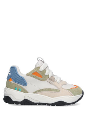 leren sneakers wit/groen