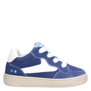 leren sneakers blauw/wit
