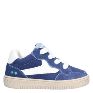 leren sneakers blauw/wit
