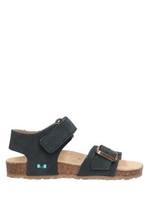 suede sandalen donkerblauw