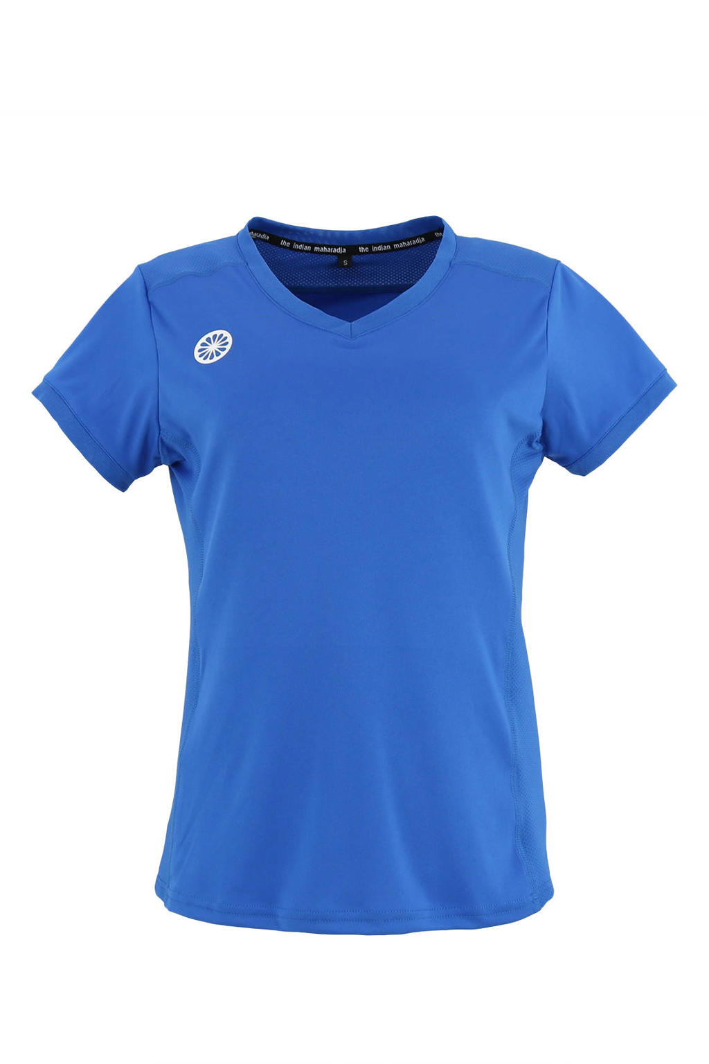 Blauwe meisjes The Indian Maharadja sportshirt Kadiri van polyester met korte mouwen en ronde hals