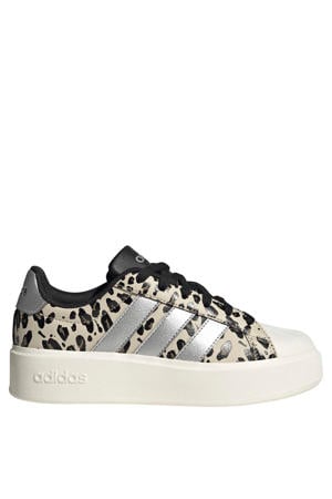 Streettalk Bold imitatieleren sneakers met panterprint - beige/zwart