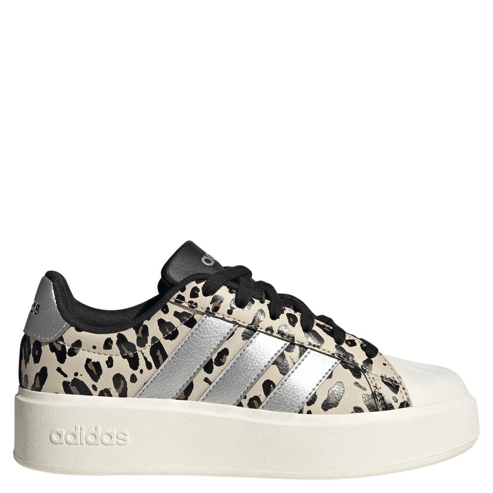 adidas Sportswear Streettalk Bold imitatieleren sneakers met panterprint - beige/zwart