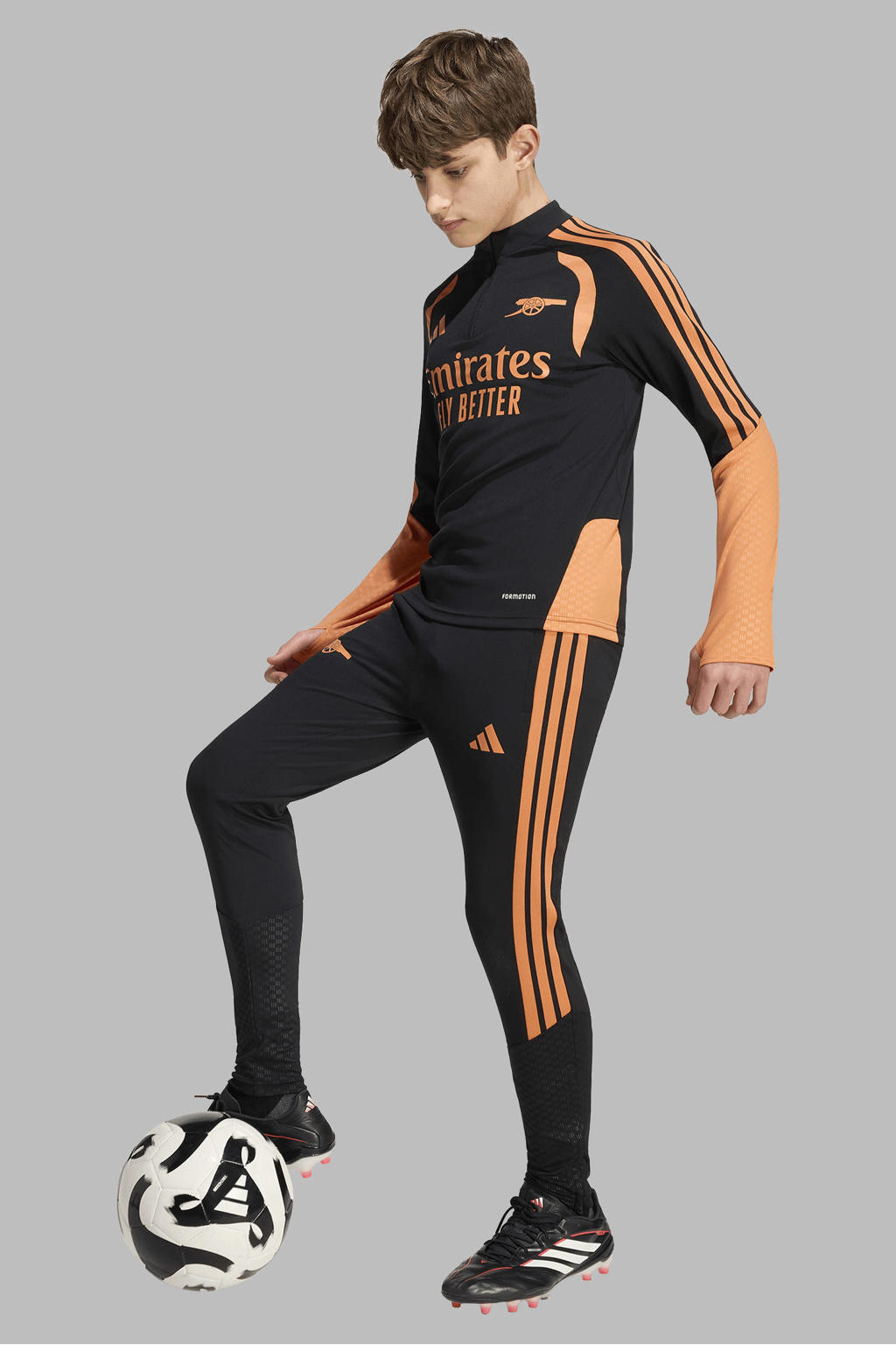 Zwart en oranje jongens en meisjes adidas Performance Junior Arsenal FC sportbroek Training van polyester