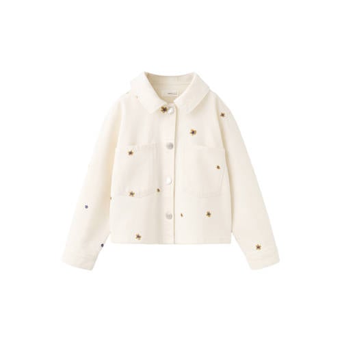 Mango Kids denim spijkerjas ecru All over print