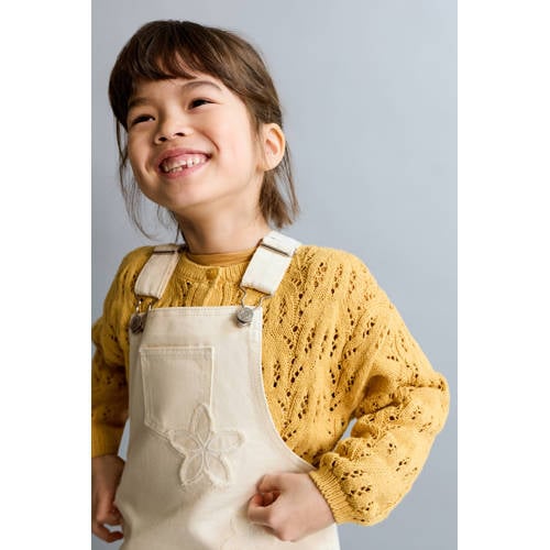 Mango Kids denim spijkerjurk beige Effen