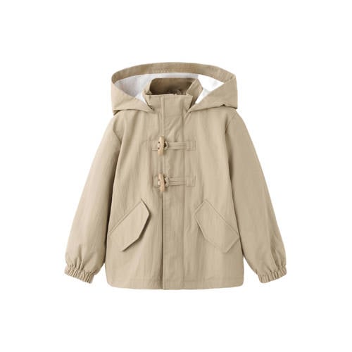 Mango Kids tussenjas lichtbruin Jongens Polyamide Capuchon Effen - maat 80 afbeelding
