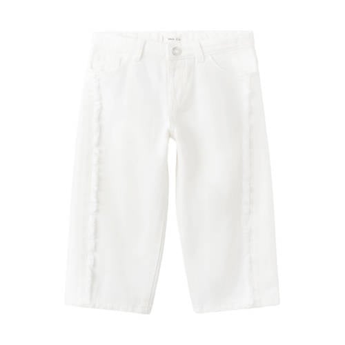 Mango Kids straight leg jeans wit Meisjes Denim Effen