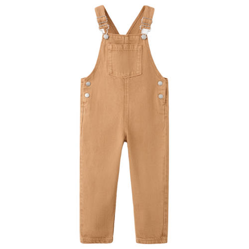Mango Kids tuinbroek bruin Jongens/Meisjes Katoen Vierkante hals Effen - maat 116 afbeelding