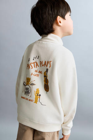 sweater met backprint ecru