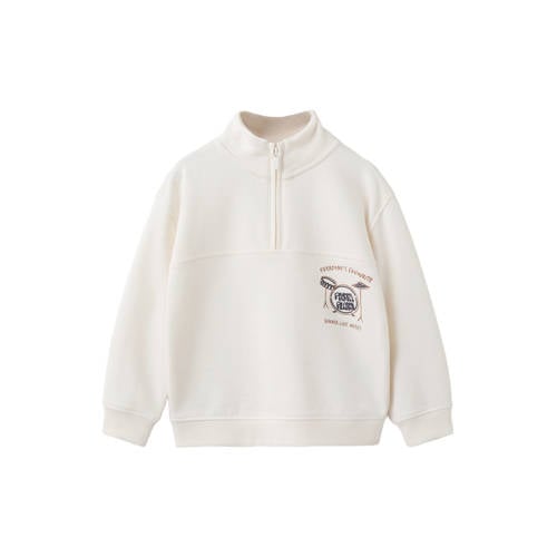 Mango Kids sweater met backprint ecru Backprint - maat 86 afbeelding
