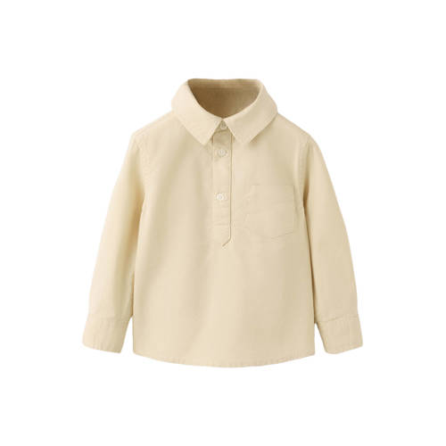 Mango Kids overhemd beige Jongens Katoen Klassieke kraag Effen - maat 110 afbeelding