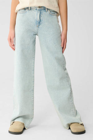 high waist wide leg jeans light blue denim
