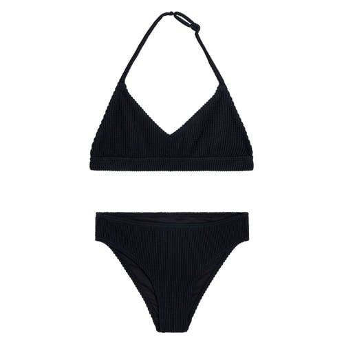 America Today triangel bikini zwart Meisjes Polyester Effen