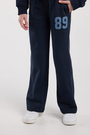 wide leg casual broek donkerblauw