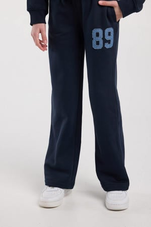 wide leg casual broek donkerblauw