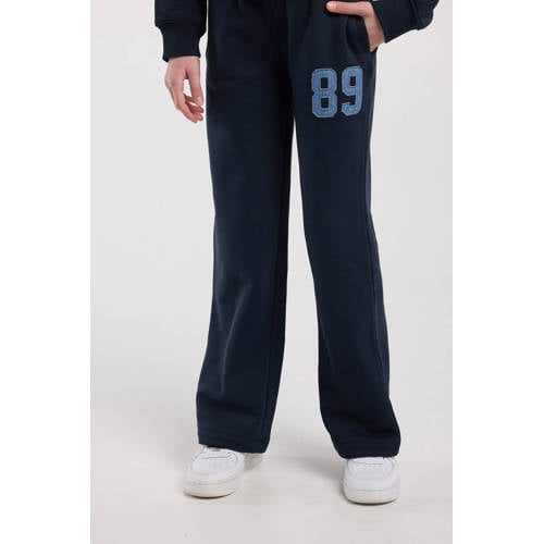 America Today wide leg casual broek donkerblauw Meisjes Stretchkatoen Printopdruk - maat 134/140 afbeelding