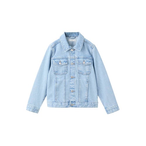 Mango Kids denim spijkerjas Blauw Effen