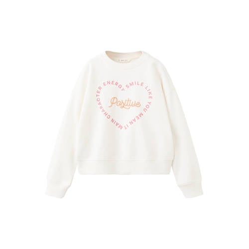 Mango Kids sweater Wit Tekst - maat 164 | Sweater van Mango Kids afbeelding