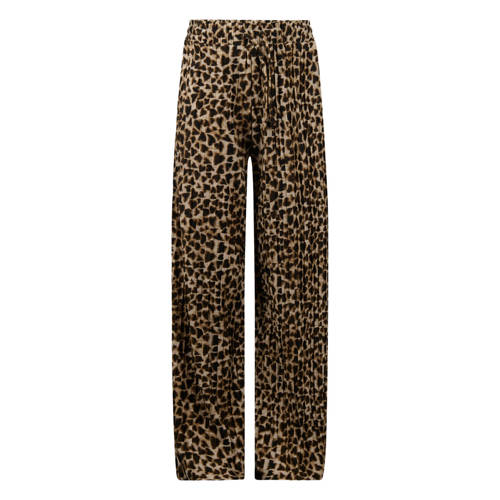 Shoeby casual broek met panterprint bruin Meisjes Polyester Dierenprint - maat 98/104 afbeelding