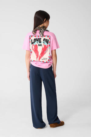 T-shirt met backprint roze