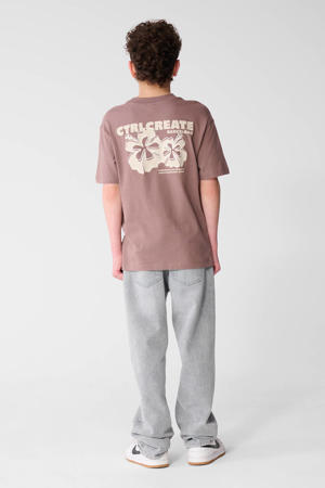 T-shirt met backprint taupe