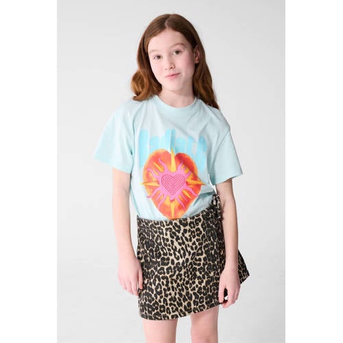 Shoeby T-shirt lichtblauw Meisjes Katoen Ronde hals Printopdruk - maat 146/152 afbeelding