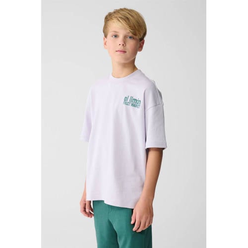 Shoeby T-shirt met backprint paars Jongens Katoen Ronde hals Backprint - maat 158/164 afbeelding