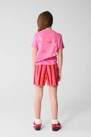 T-shirt met backprint roze