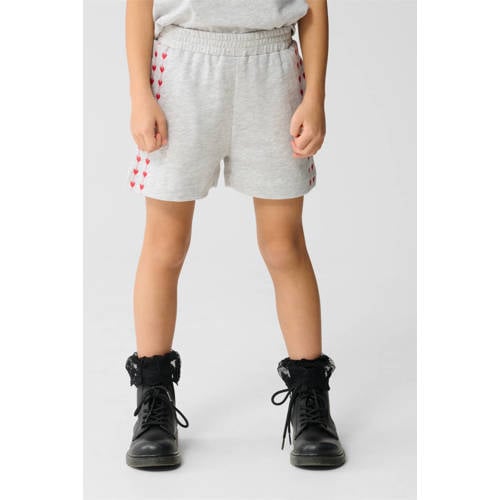 Shoeby sweatshort met hartjes lichtgrijs Korte broek Hartjes - maat 158/164 afbeelding