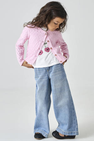 vest fijn gebreid roze