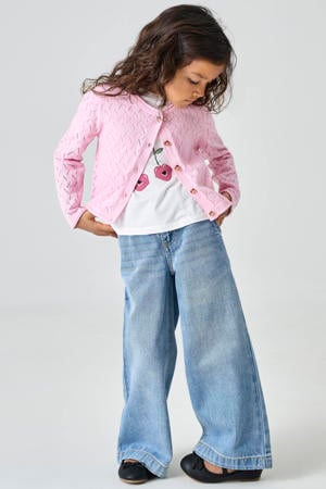 vest fijn gebreid roze