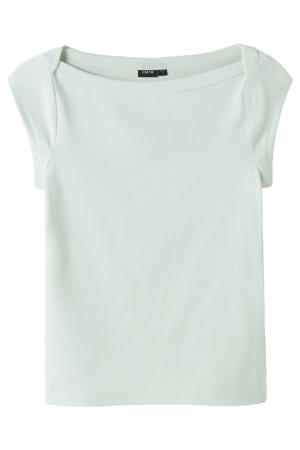 T-shirt met textuur mintgroen