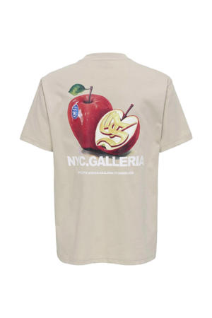 T-shirt met backprint beige