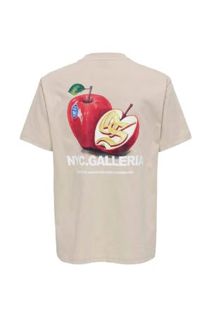 T-shirt met backprint beige