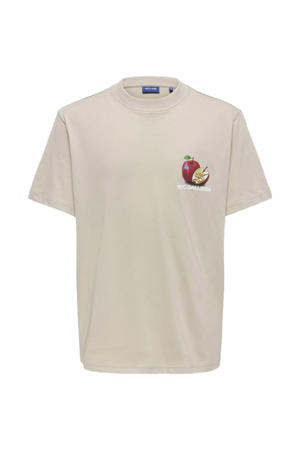 T-shirt met backprint beige