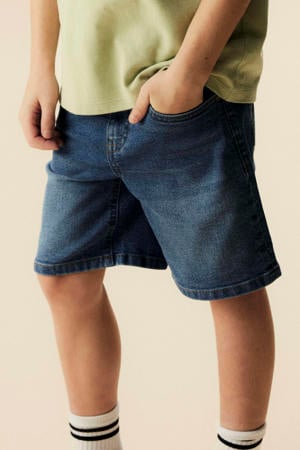 straight regular waist short medium blue denim