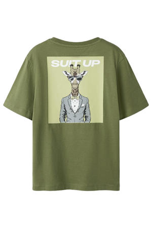 T-shirt met backprint groen